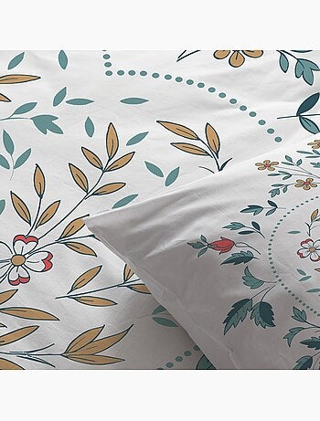 Parure housse de couette 100 % coton capucine