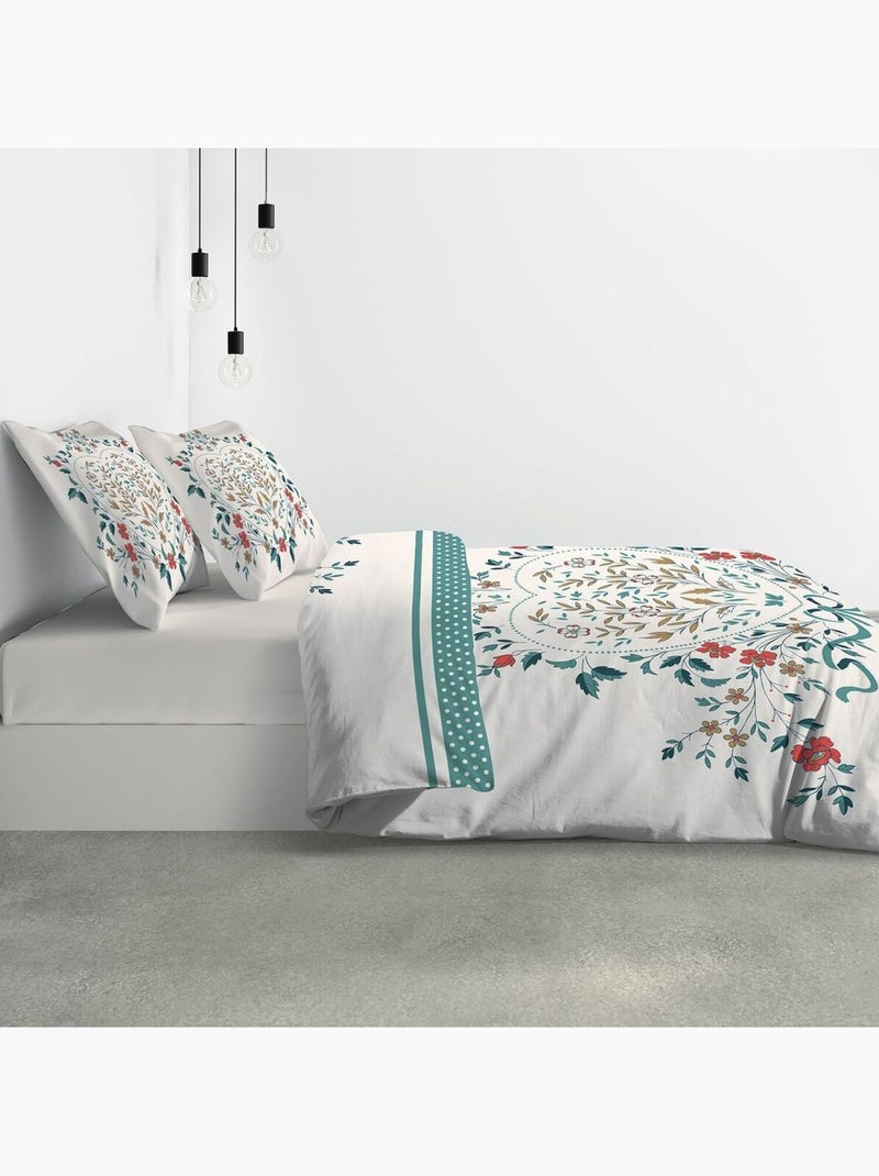 Parure housse de couette 100 % coton capucine Multicolore - Kiabi