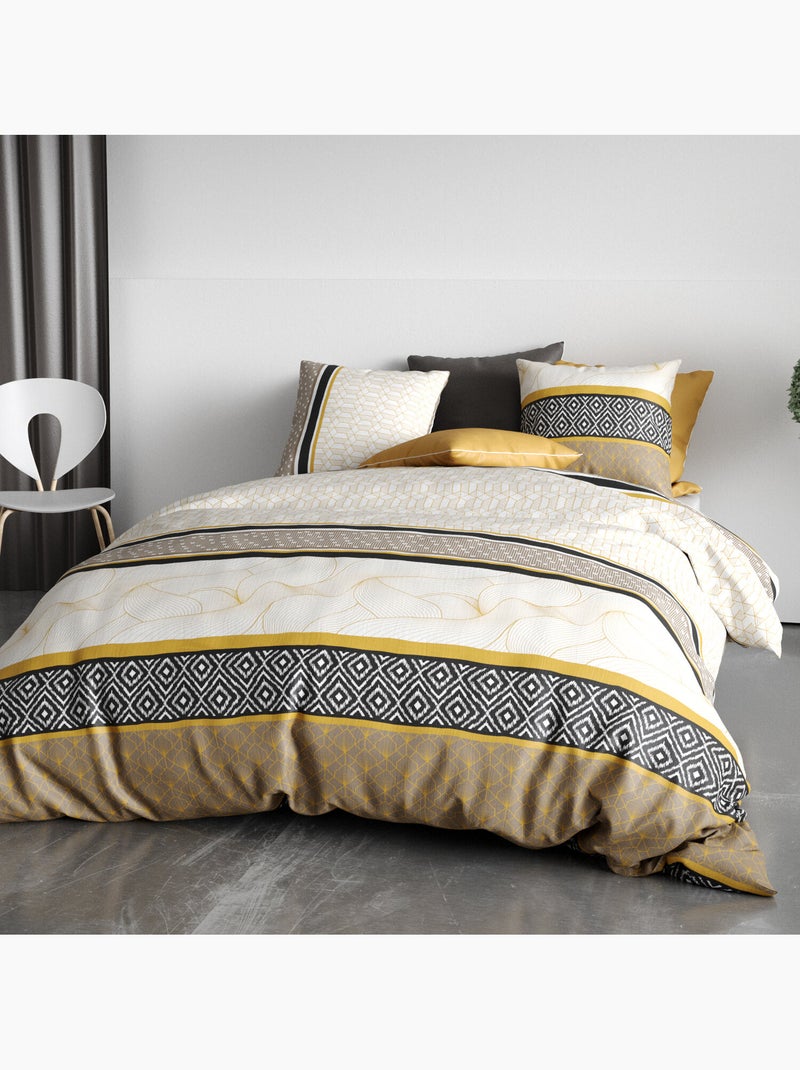 Parure housse de couette 100 % coton carioca Noir - Kiabi