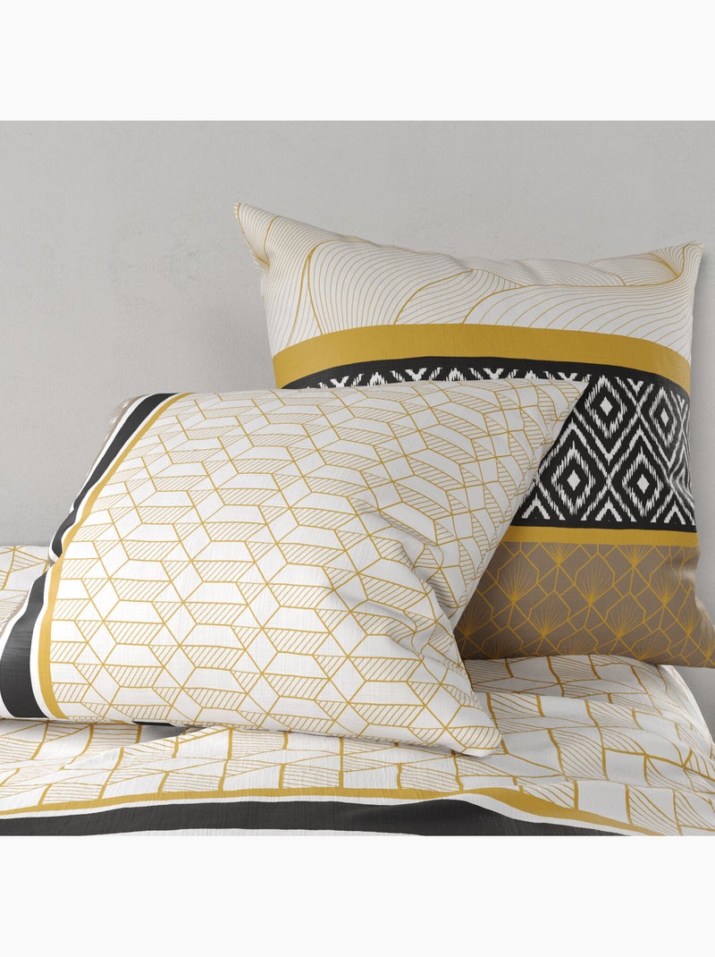 Parure housse de couette 100 % coton carioca Noir - Kiabi