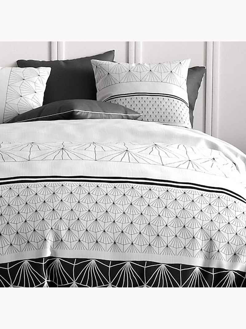 Parure housse de couette 100 % coton casta Noir - Kiabi