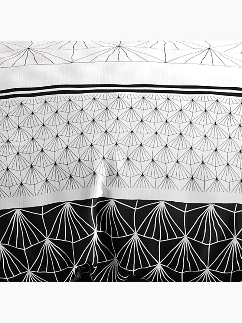 Parure housse de couette 100 % coton casta Noir - Kiabi