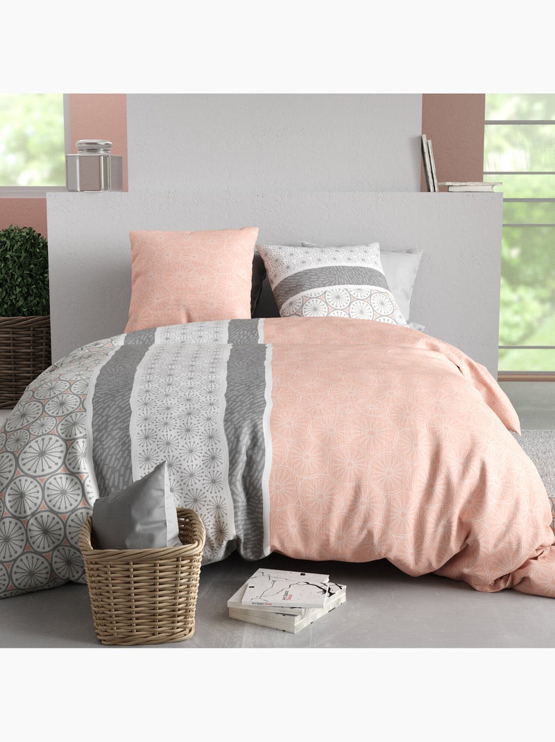Parure housse de couette 100 % coton coraline Multicolore - Kiabi
