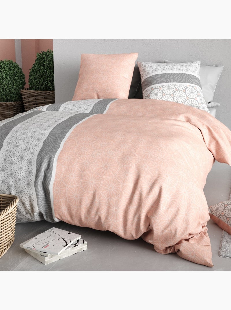 Parure housse de couette 100 % coton coraline Multicolore - Kiabi