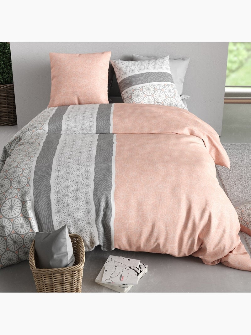 Parure housse de couette 100 % coton coraline Multicolore - Kiabi