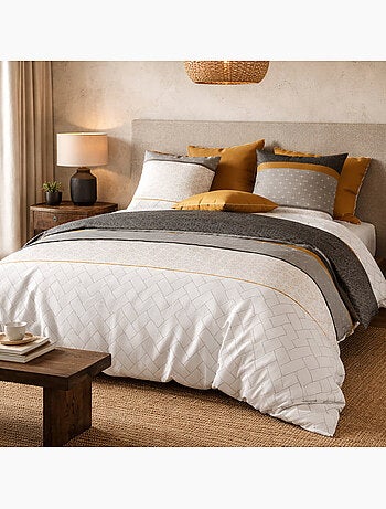 Parure housse de couette 100 % coton corki