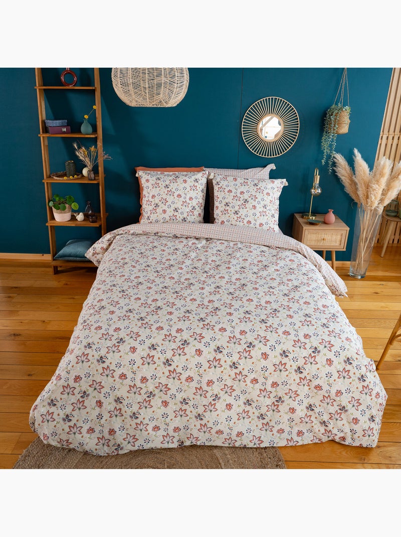 Parure housse de couette 100 % coton denia Multicolore - Kiabi