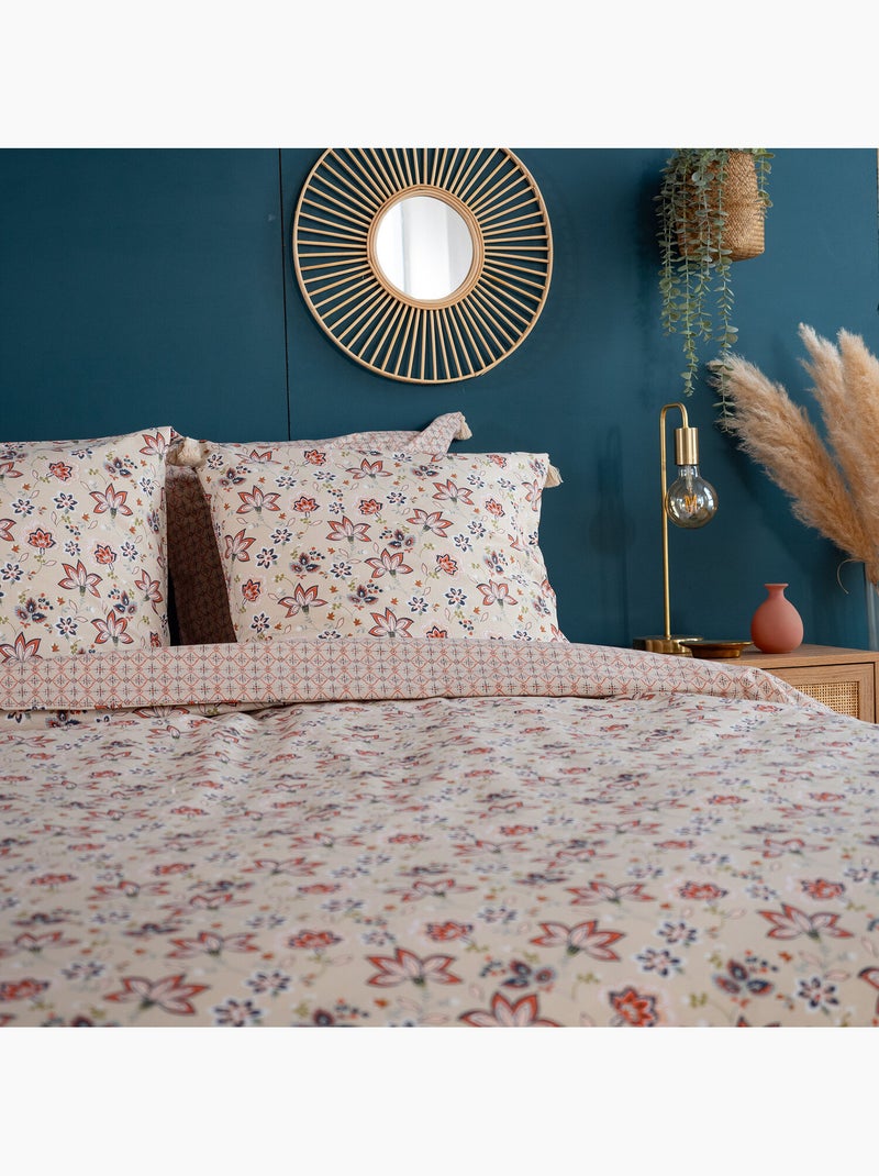 Parure housse de couette 100 % coton denia Multicolore - Kiabi