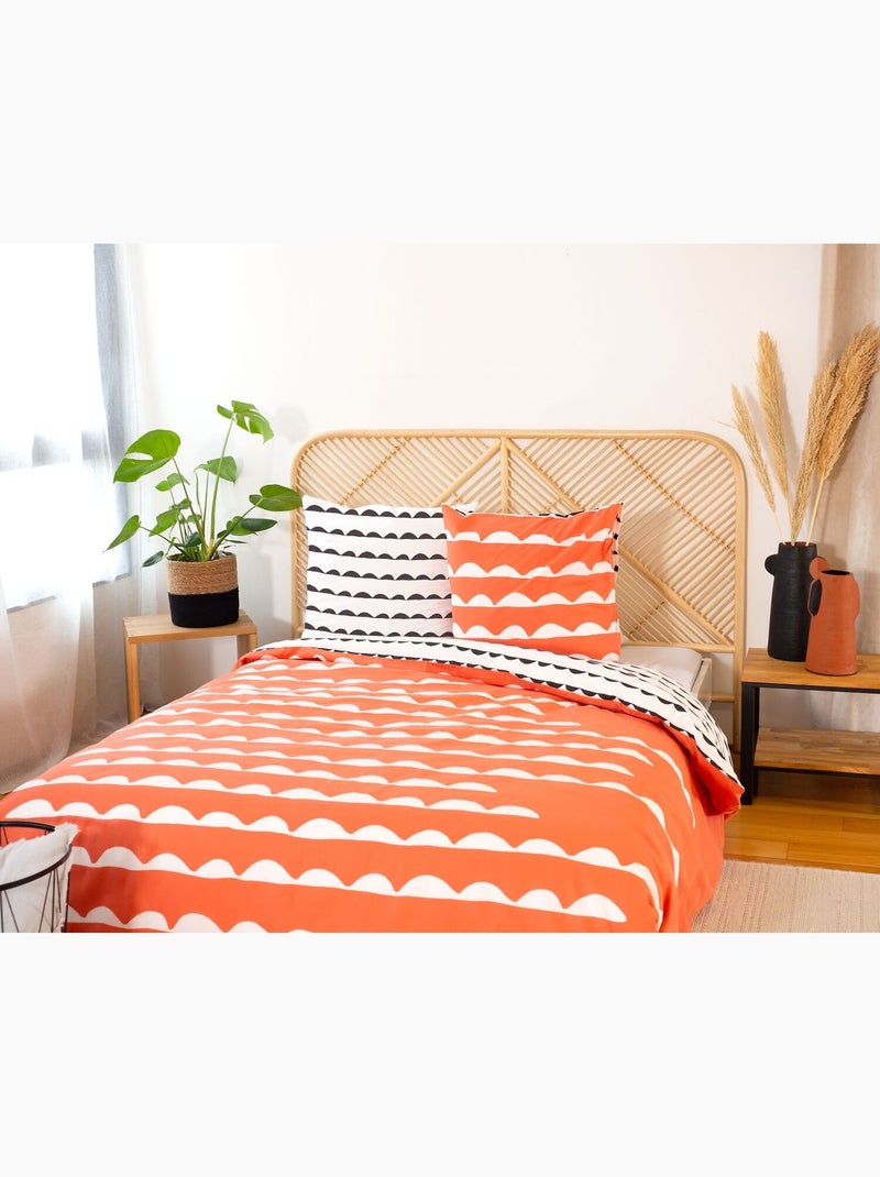 Parure housse de couette 100 % coton dobe Rouge - Kiabi