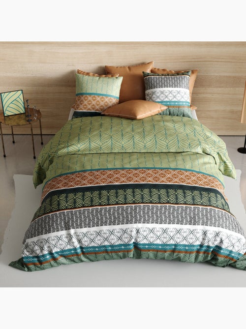 Parure housse de couette 100 % coton echo - Kiabi