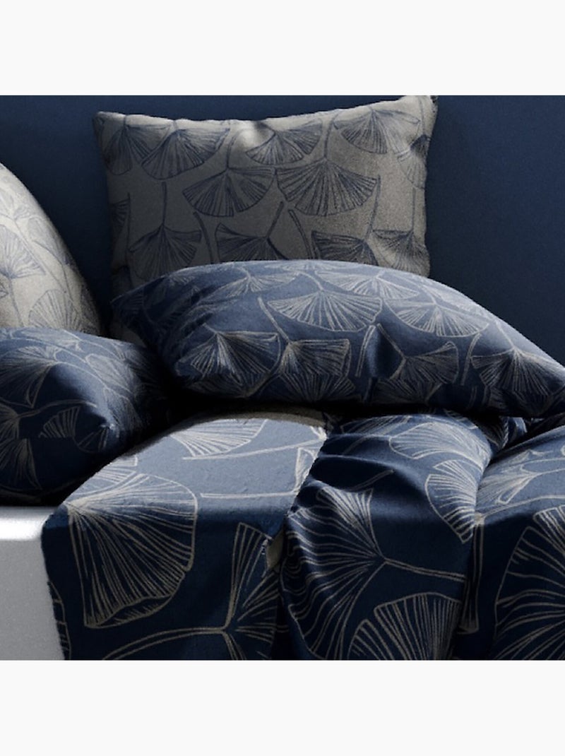 Parure housse de couette 100 % coton edo Bleu nuit - Kiabi
