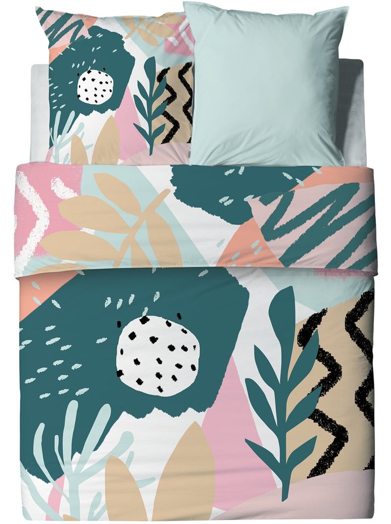 Parure housse de couette 100 % coton emilia Bleu - Kiabi