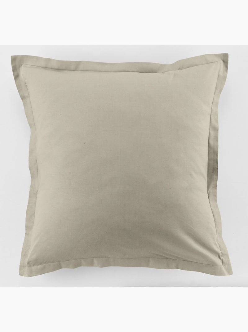Parure housse de couette 100 % coton essentiel Beige - Kiabi