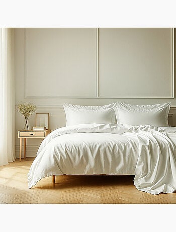 Parure housse de couette 100 % coton essentiel