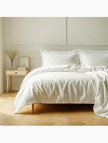 Parure housse de couette 100 % coton essentiel