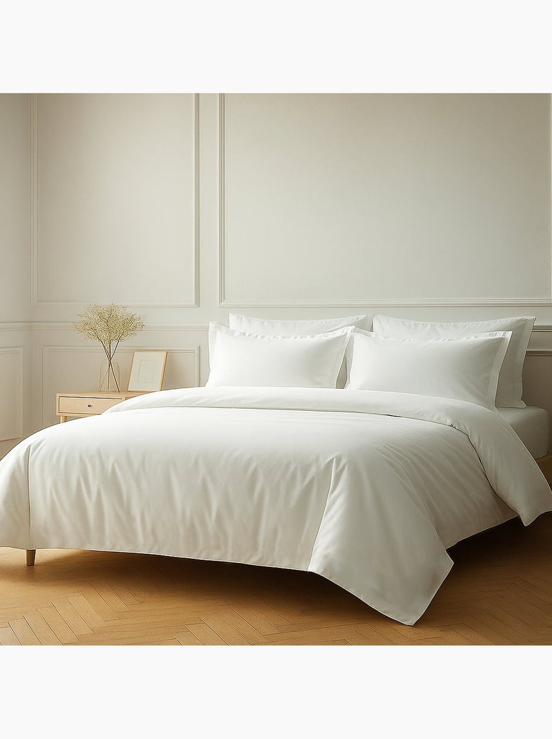 Parure housse de couette 100 % coton essentiel Blanc - Kiabi