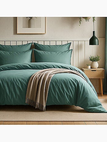 Parure housse de couette 100 % coton essentiel