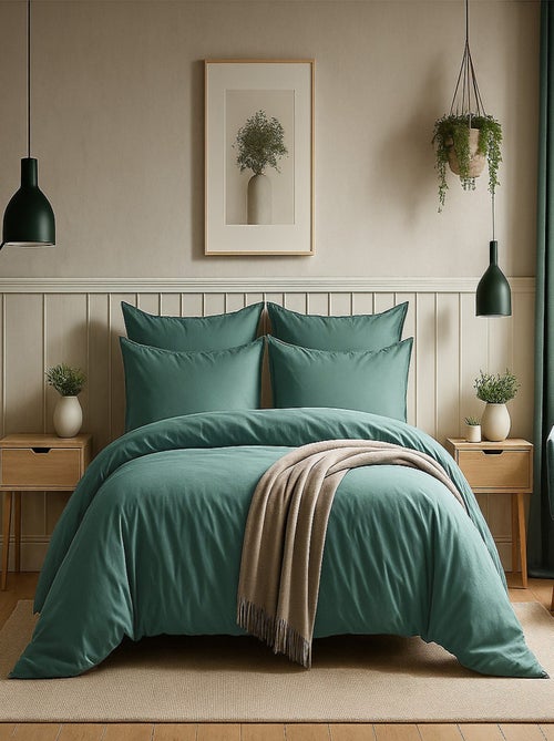 Parure housse de couette 100 % coton essentiel - Kiabi Parure housse de couette 100 % coton essentiel - Kiabi
