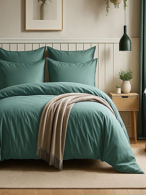 Parure housse de couette 100 % coton essentiel - Kiabi Parure housse de couette 100 % coton essentiel - Kiabi