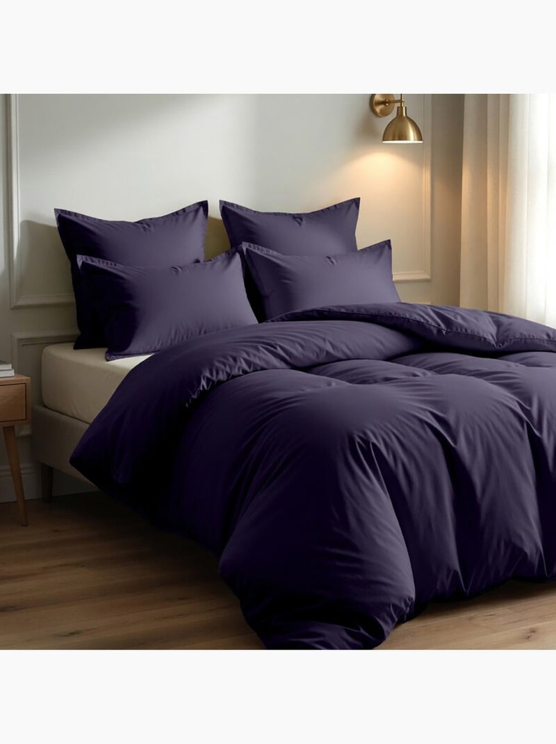 Parure housse de couette 100 % coton essentiel Bleu impérial - Kiabi