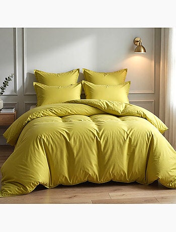 Parure housse de couette 100 % coton essentiel