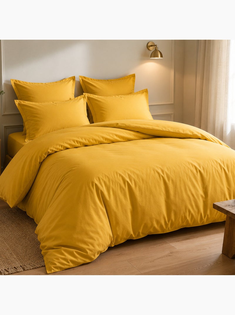 Parure housse de couette 100 % coton essentiel Gold - Kiabi