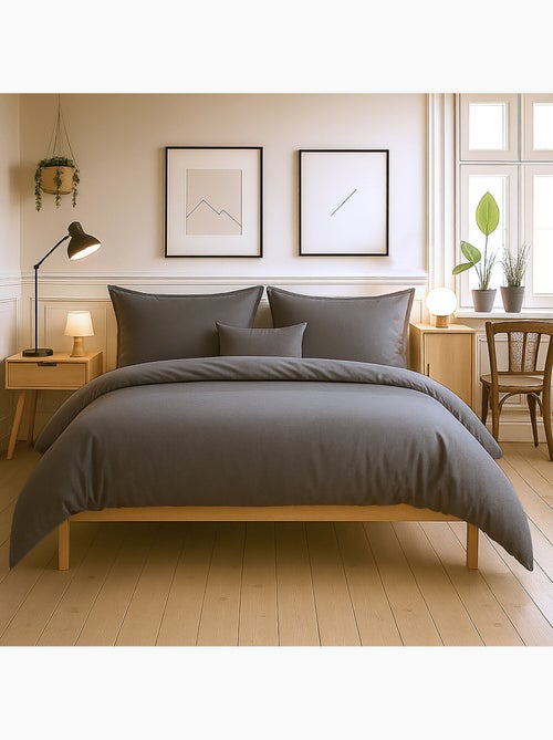 Parure housse de couette 100 % coton essentiel - Kiabi