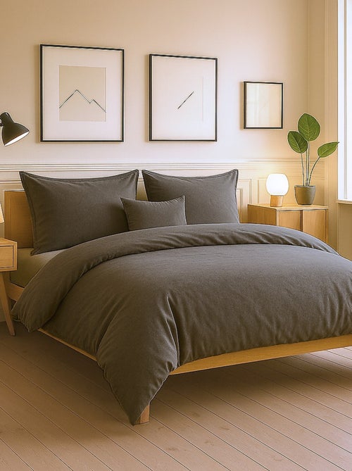 Parure housse de couette 100 % coton essentiel - Kiabi