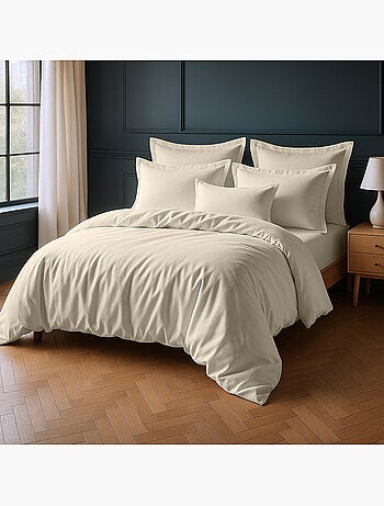 Parure housse de couette 100 % coton essentiel