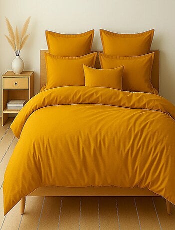 Parure housse de couette 100 % coton essentiel