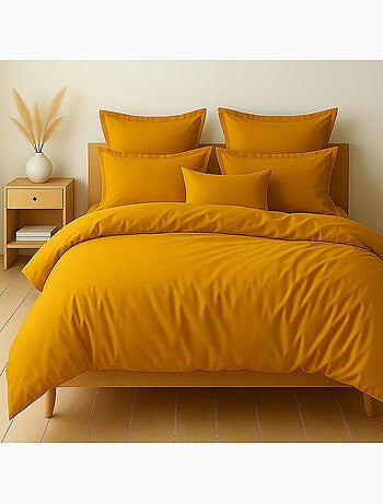 Parure housse de couette 100 % coton essentiel