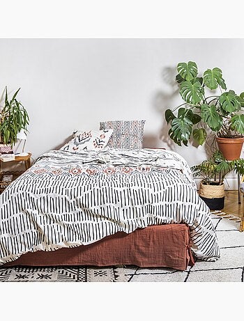 Parure de lit housse de couette avec taie d'oreiller 100% Coton 57 fils Ethnic