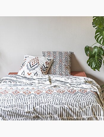 Parure de lit housse de couette avec taie d'oreiller 100% Coton 57 fils Ethnic