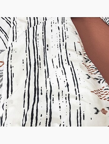 Parure de lit housse de couette avec taie d'oreiller 100% Coton 57 fils Ethnic