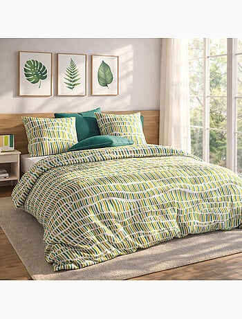 Parure housse de couette 100 % coton flava green