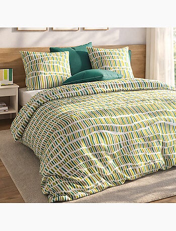 Parure housse de couette 100 % coton flava green