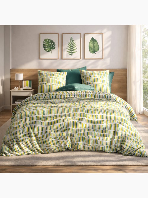 Parure housse de couette 100 % coton flava green - Kiabi