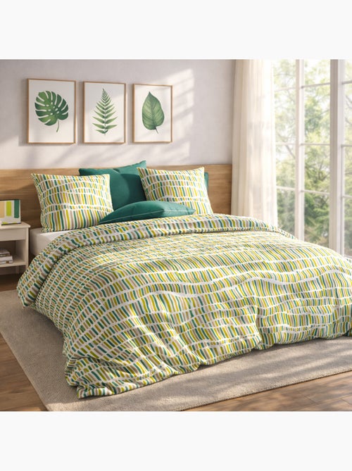 Parure housse de couette 100 % coton flava green - Kiabi