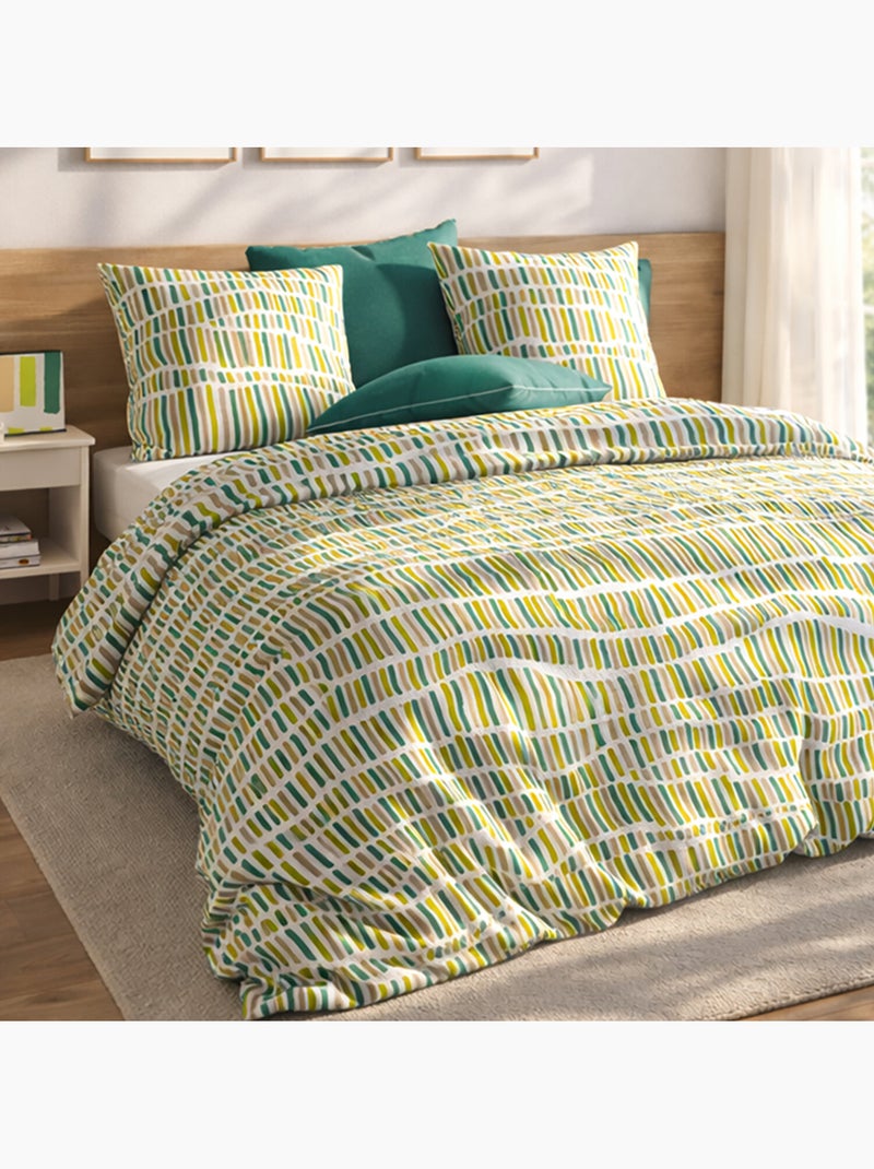 Parure housse de couette 100 % coton flava green Vert - Kiabi