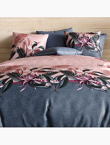 Parure housse de couette 100 % coton flora
