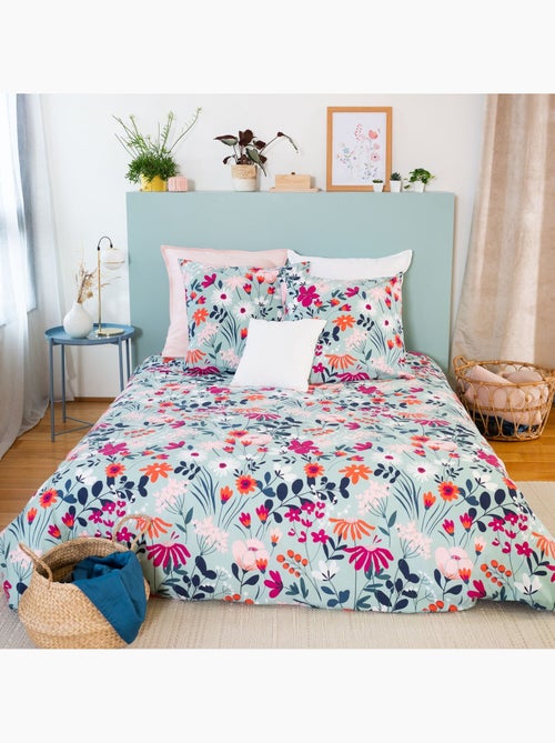 Parure housse de couette 100 % coton flore - Kiabi Parure housse de couette 100 % coton flore - Kiabi