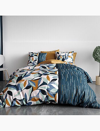 Parure housse de couette 100 % coton floris