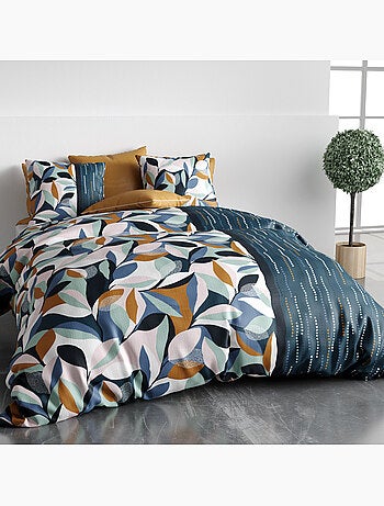 Parure housse de couette 100 % coton floris