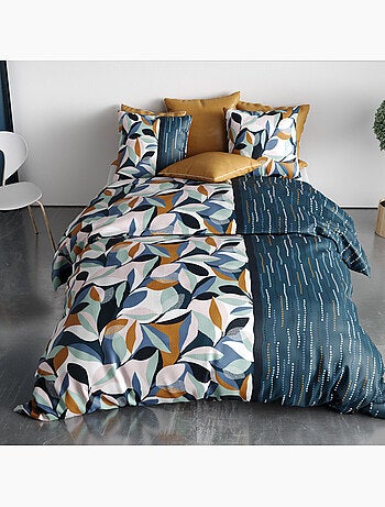 Parure housse de couette 100 % coton floris