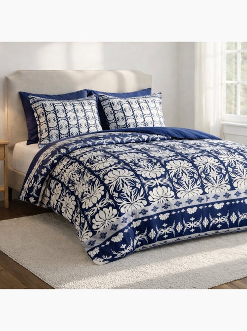Parure housse de couette 100 % coton folk - Kiabi Parure housse de couette 100 % coton folk - Kiabi