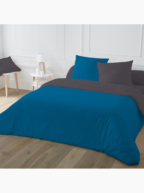 Parure housse de couette 100 % coton fusain - Kiabi