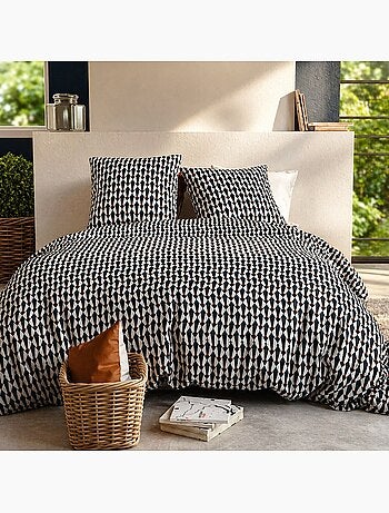 Parure housse de couette 100 % coton geo