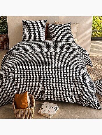 Parure housse de couette 100 % coton geo