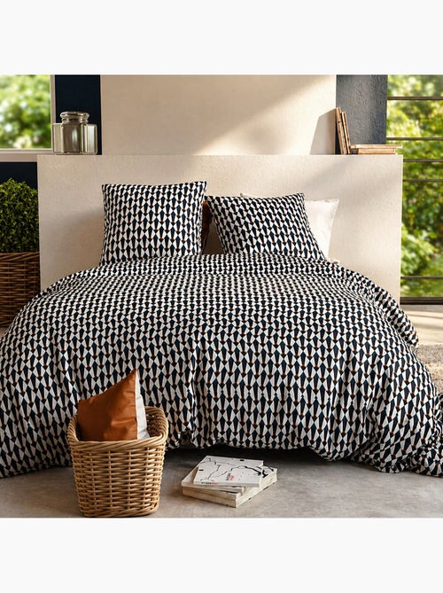 Parure housse de couette 100 % coton geo - Kiabi