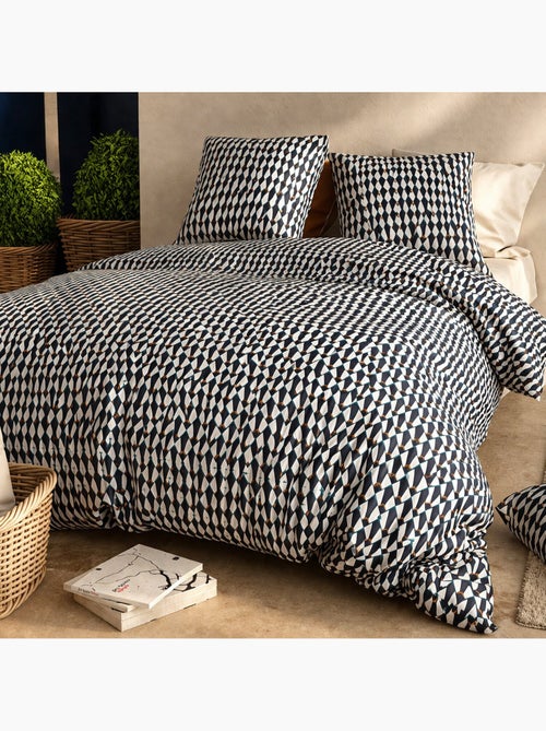 Parure housse de couette 100 % coton geo - Kiabi